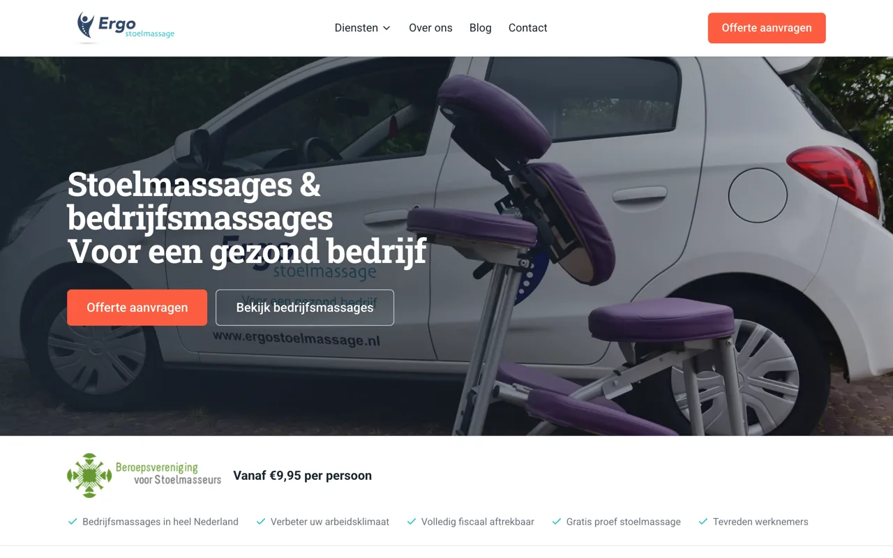 ergostoelmassage.nl voorbeeld